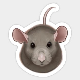 Cute Rat Drawing Sticker